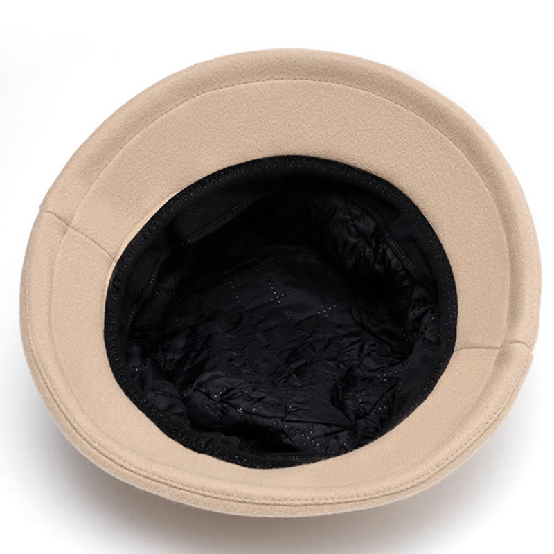 Cappello da pescatore in feltro morbido con fiocco decorativo da donna - image 6