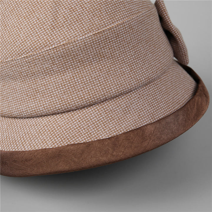 Cappello da pescatore elegante da donna con fiocco scozzese e finiture in strass - image 4