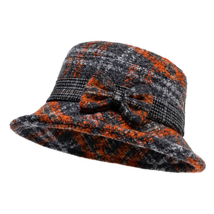 Cappello da pescatore da donna in misto lana con fiocco e texture screziata - Arancia - M (22-22 7/8") - image 10