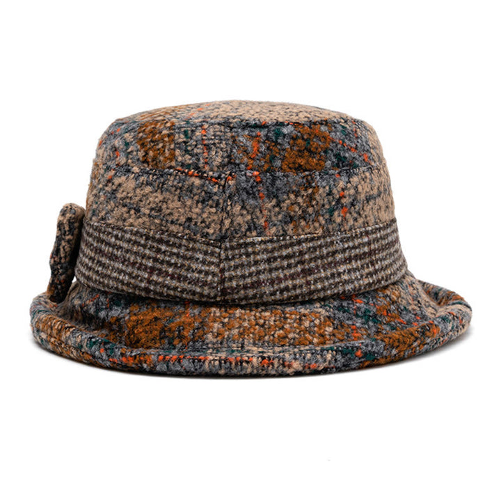 Cappello da pescatore da donna in misto lana con fiocco e texture screziata - image 2