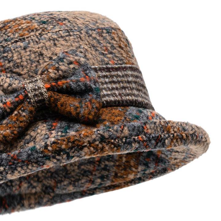 Cappello da pescatore da donna in misto lana con fiocco e texture screziata - image 4