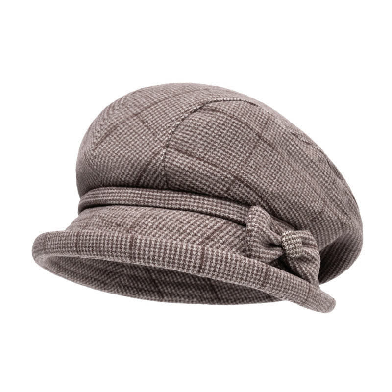 Cappello caldo con fiocco scozzese da donna - Cachi scuro - M (22-22 7/8") - image 8