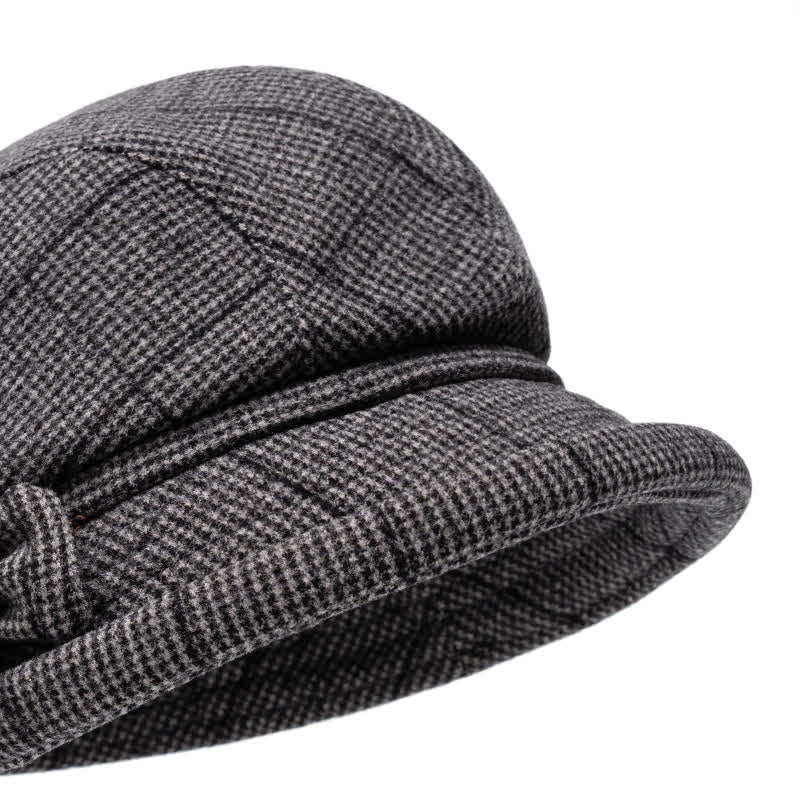 Cappello caldo con fiocco scozzese da donna - image 1