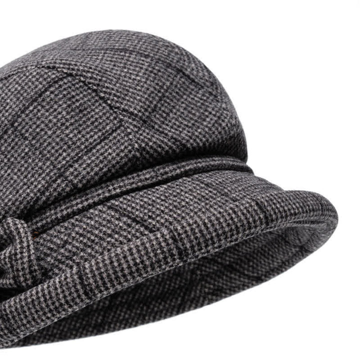 Cappello caldo con fiocco scozzese da donna - image 1