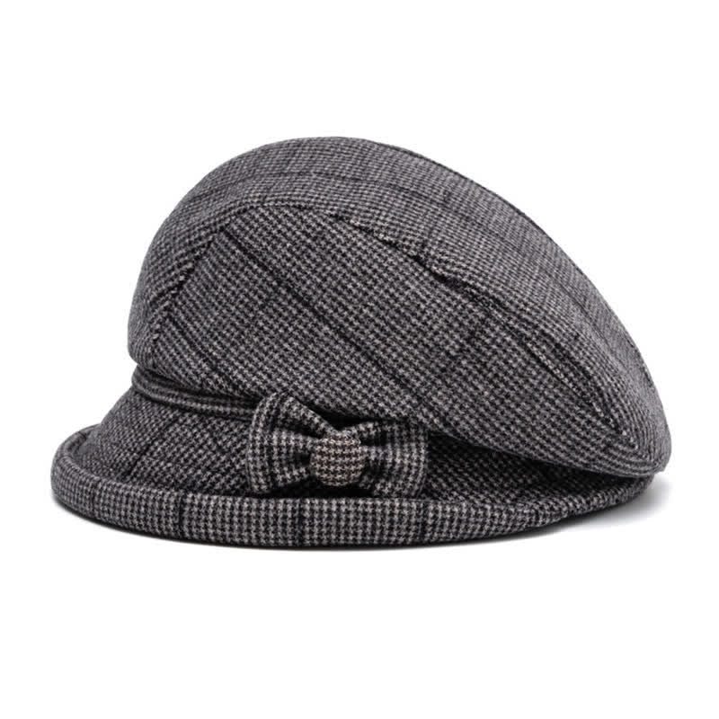 Cappello caldo con fiocco scozzese da donna - image 5