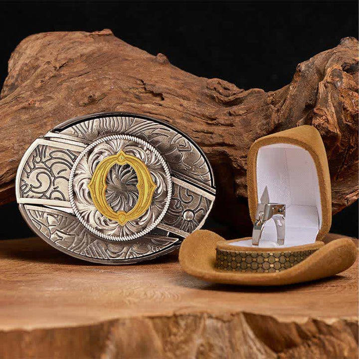 Set di anelli funzionali con fibbia per cintura con coltello nascosto fai da te e lettera iniziale - O - Senza cintura - image 20