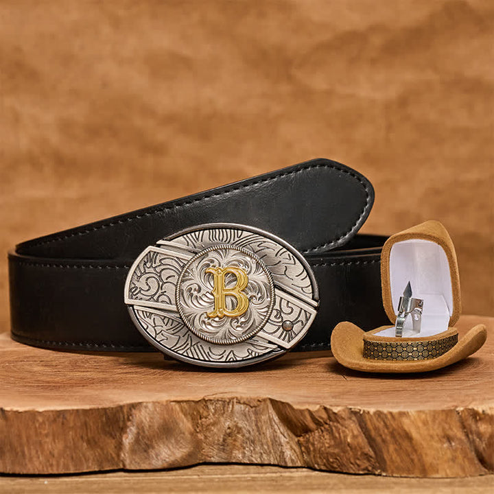 Set di anelli funzionali con fibbia per cintura con coltello nascosto fai da te e lettera iniziale - image 3