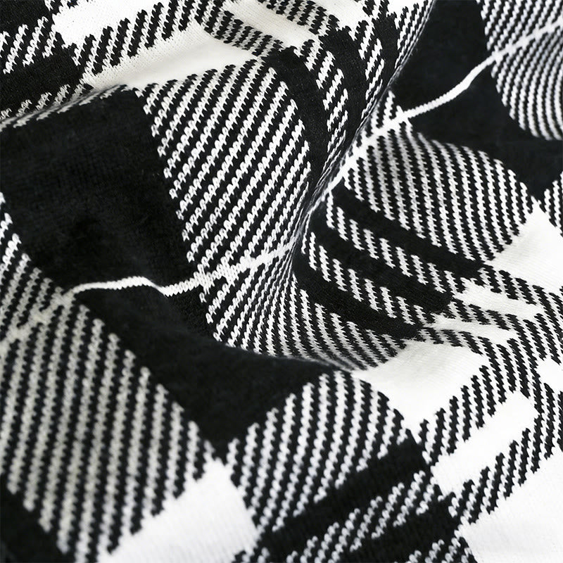 Sciarpa invernale da uomo con motivo scozzese testurizzato ed elegante - image 2