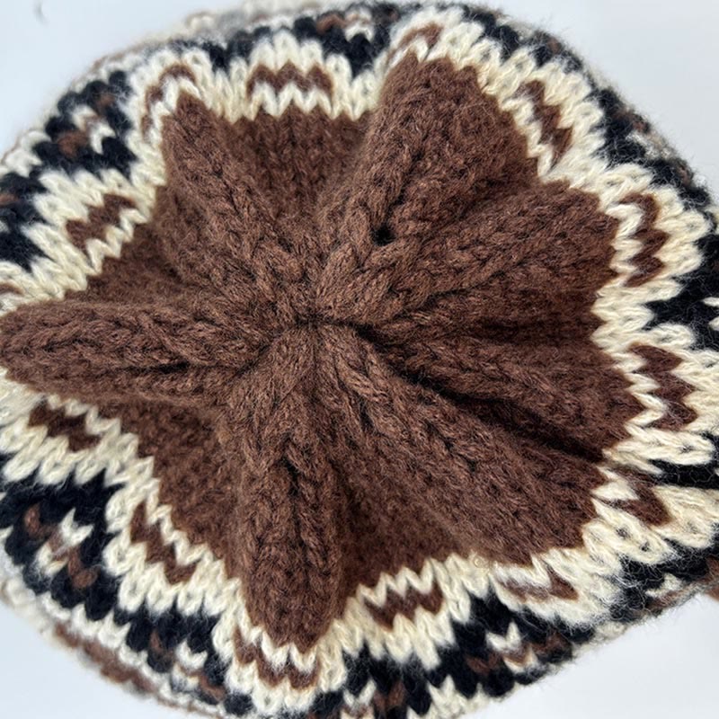 Borsa a tracolla da donna con cappello lavorato a maglia e fantasia retrò, multiuso - image 5