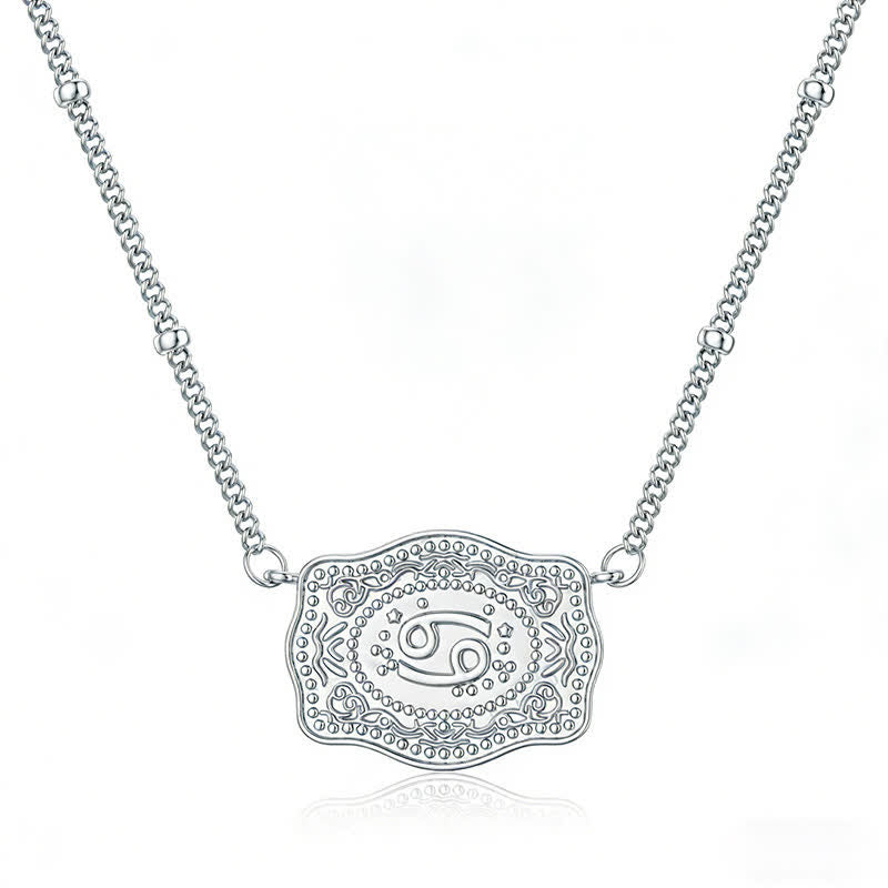 Collana in argento con dodici segni zodiacali in rilievo - Cancro - image 3