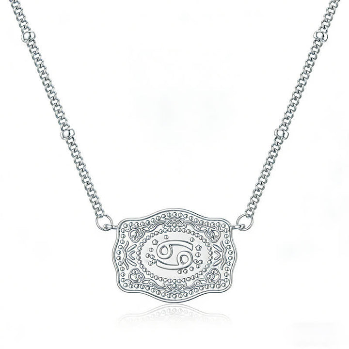 Collana in argento con dodici segni zodiacali in rilievo - Cancro - image 3