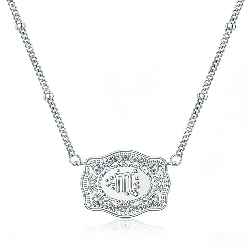 Collana in argento con dodici segni zodiacali in rilievo - Scorpione - image 8
