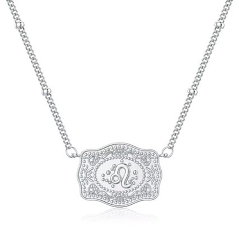 Collana in argento con dodici segni zodiacali in rilievo - Leone - image 2