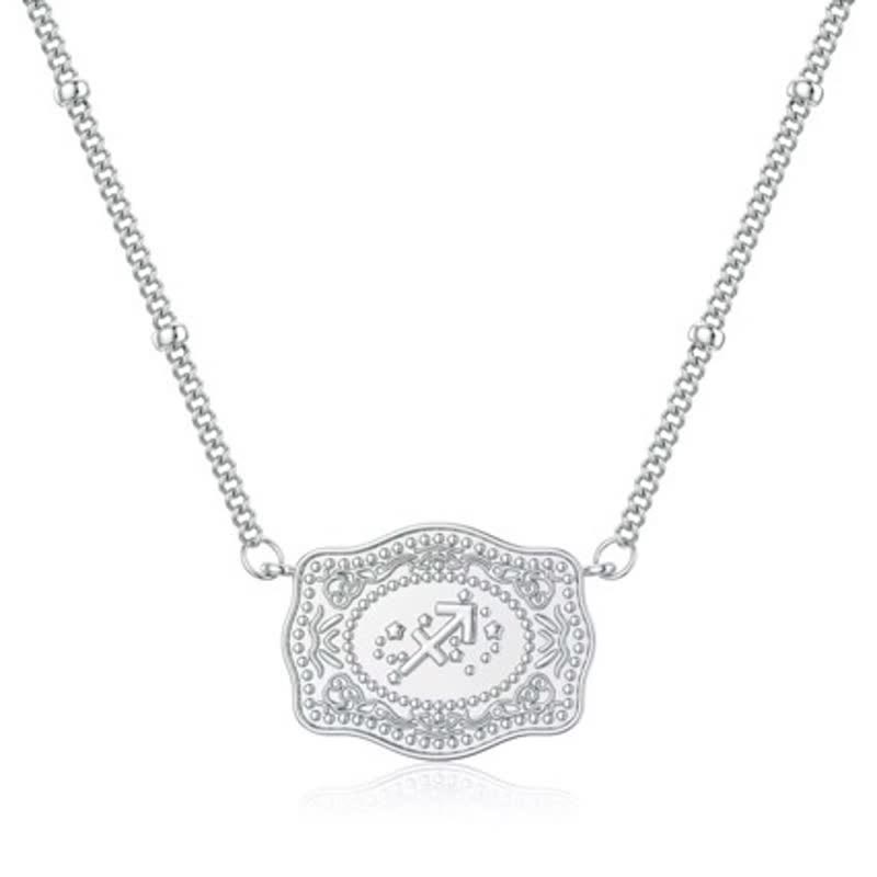 Collana in argento con dodici segni zodiacali in rilievo - Sagittario - image 1