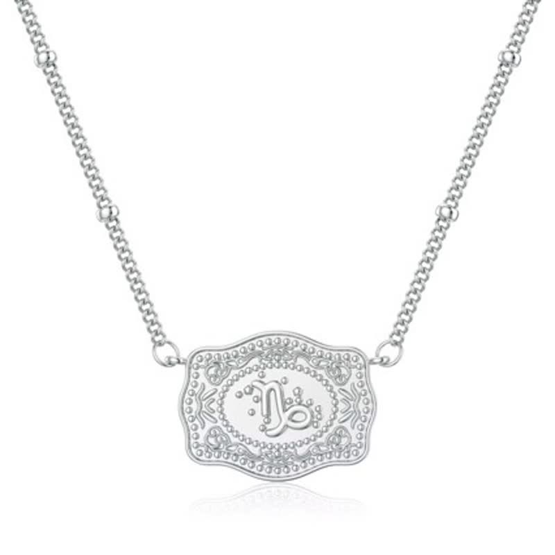 Collana in argento con dodici segni zodiacali in rilievo - Capricorno - image 10