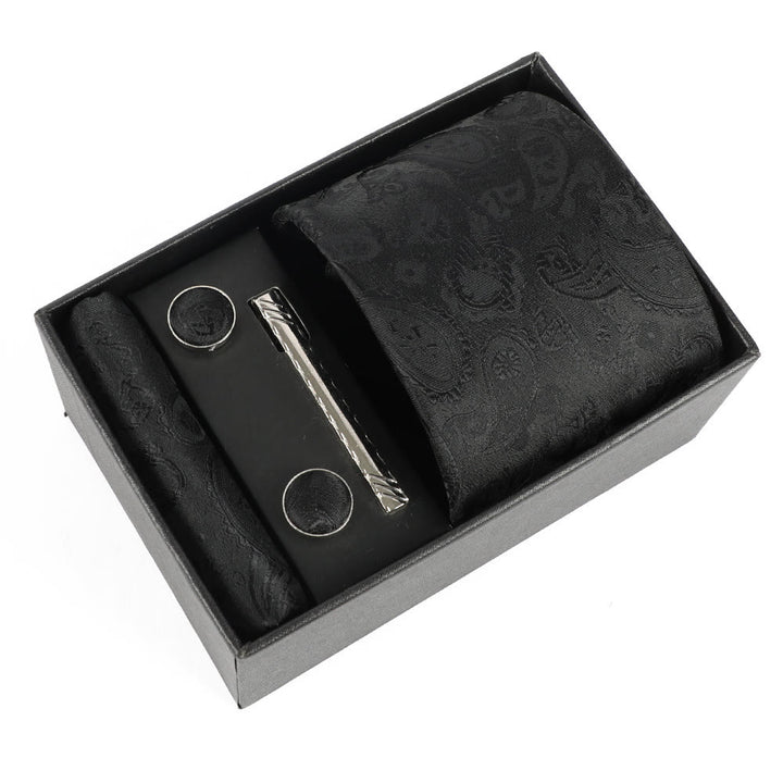 Set di 4 eleganti gemelli da taschino, fermacravatta e cravatta da uomo - Stile n. 16 - image 16