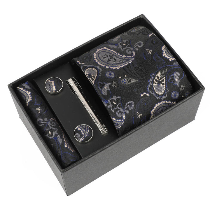 Set di 4 eleganti gemelli da taschino, fermacravatta e cravatta da uomo - Stile n. 6 - image 6