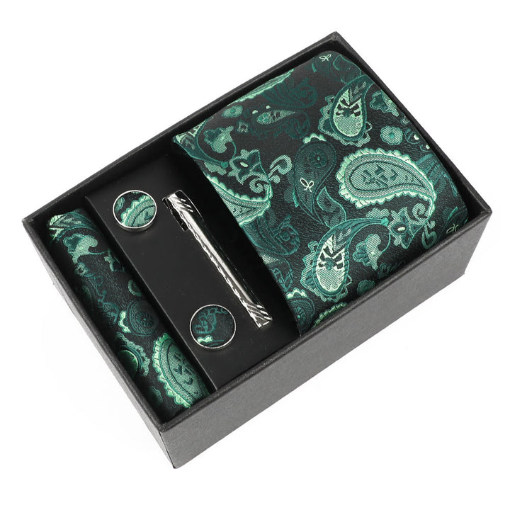 Set di 4 eleganti gemelli da taschino, fermacravatta e cravatta da uomo - Stile n. 4 - image 3