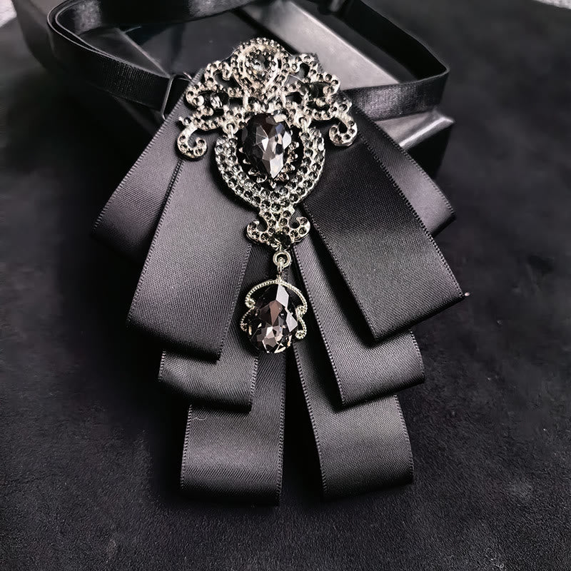 Papillon da uomo con ornamento sul petto e nastro a strati di gemme vintage - Stile n. 7 - image 8