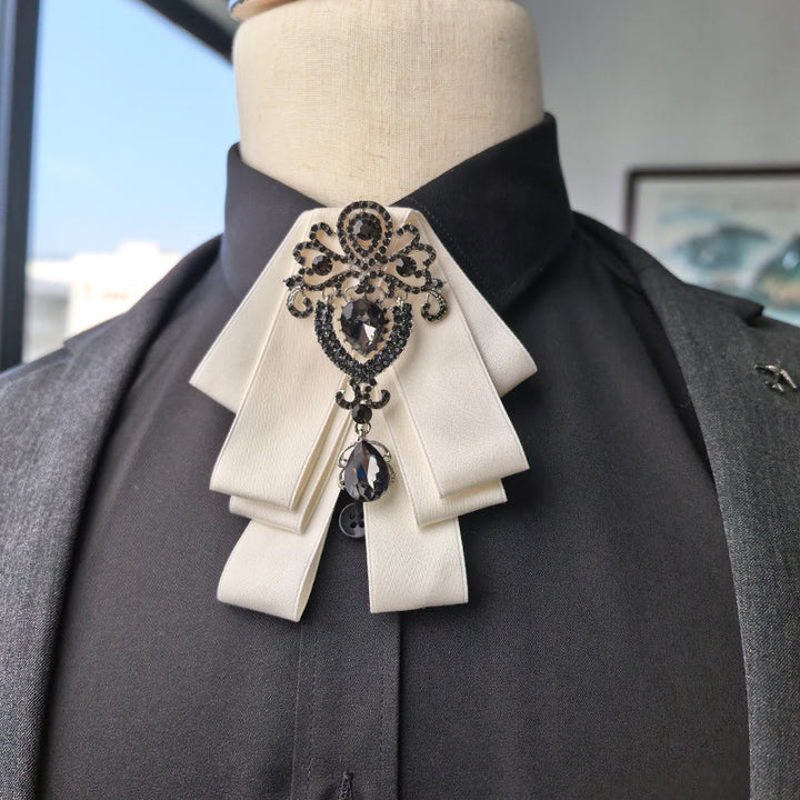 Papillon da uomo con ornamento sul petto e nastro a strati di gemme vintage - Stile n. 11 - image 11