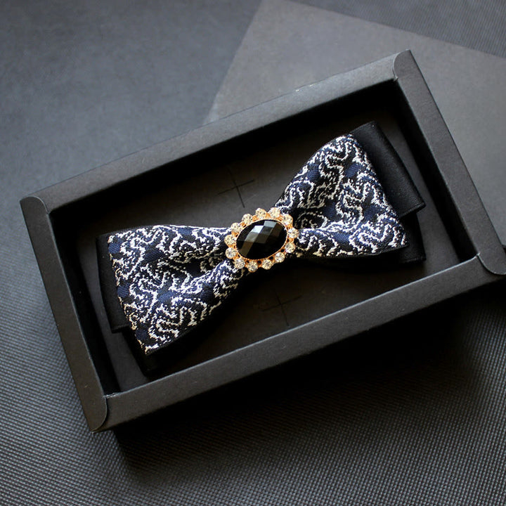 Papillon formale da uomo con motivo geometrico e gemme - Stile n. 7 - image 6