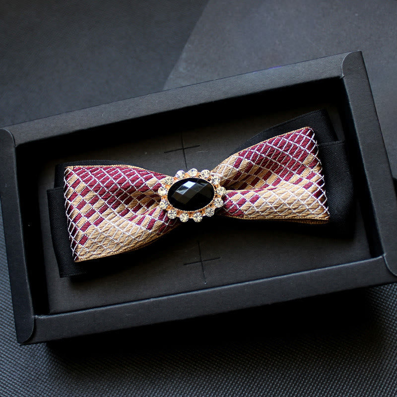 Papillon formale da uomo con motivo geometrico e gemme - Stile n. 6 - image 5