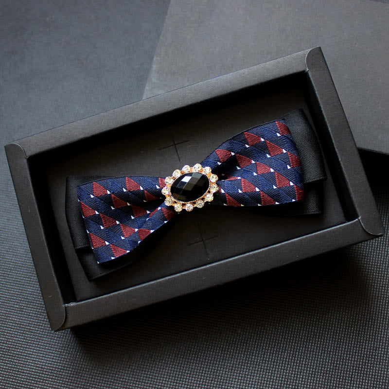 Papillon formale da uomo con motivo geometrico e gemme - Stile n. 1 - image 0