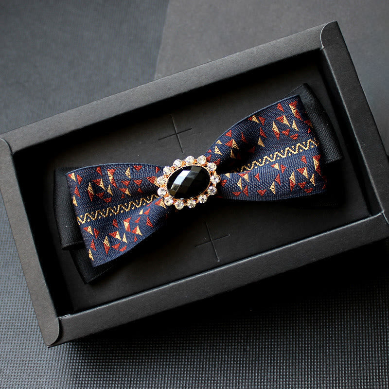 Papillon formale da uomo con motivo geometrico e gemme - Stile n. 9 - image 8