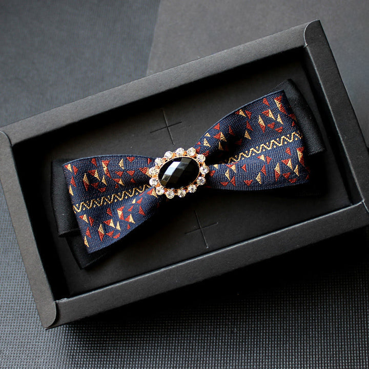 Papillon formale da uomo con motivo geometrico e gemme - Stile n. 9 - image 8