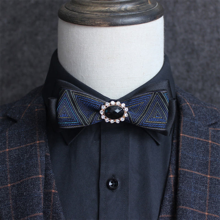 Papillon formale da uomo con motivo geometrico e gemme - Stile n. 10 - image 9