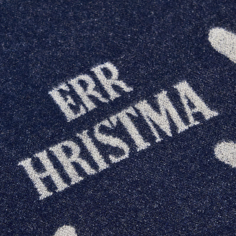 Sciarpa calda e festiva da uomo con stampa di renne natalizie blu navy - image 4