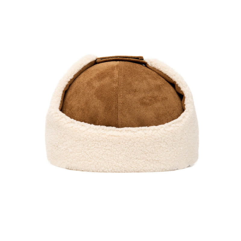 Cappello basco in pelle scamosciata, comodo e alla moda, da uomo, con paraorecchie - image 4