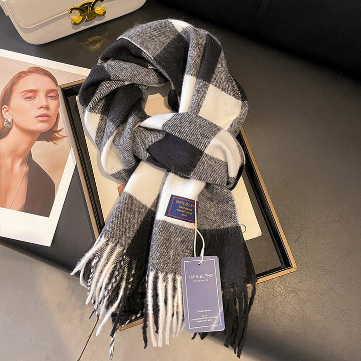 Sciarpa invernale morbida e calda da donna in stile scozzese classico - Stile n. 4 - image 3