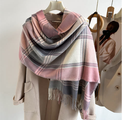 Sciarpa invernale morbida e calda da donna in stile scozzese classico - Stile n. 11 - image 10
