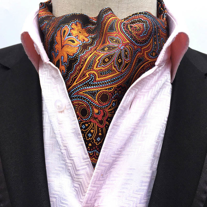 Sciarpa e cravatta multicolore con stampa floreale geometrica retrò da uomo - Stile n. 10 - image 10