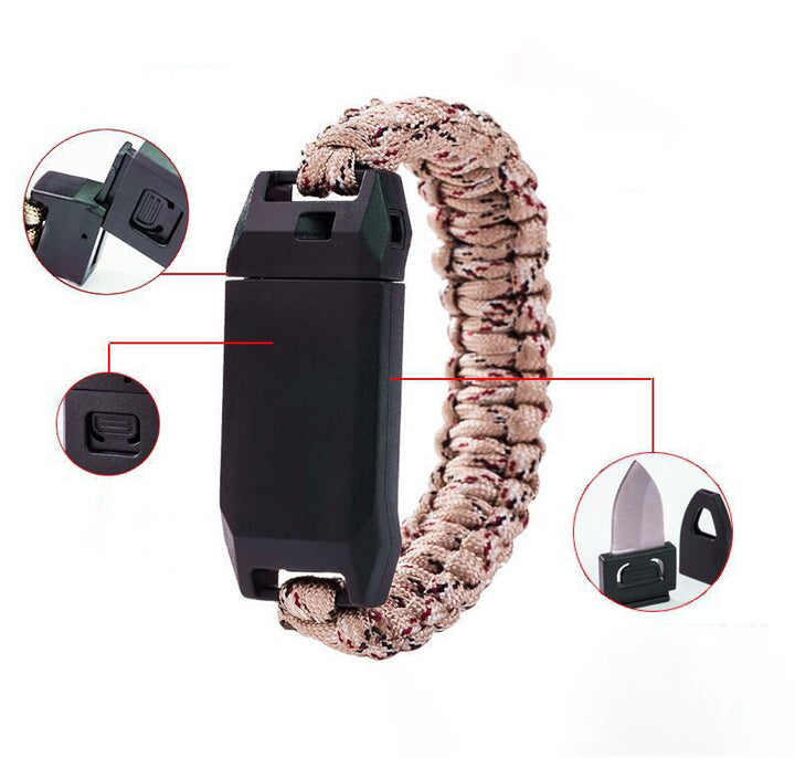 Braccialetto intrecciato con fischietto di sopravvivenza per esterni e coltello - Stile n. 1 - image 1
