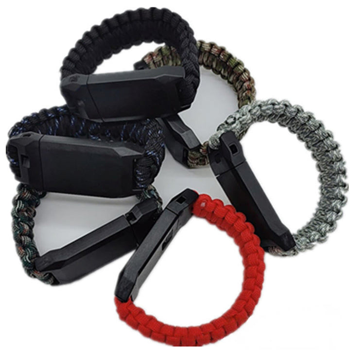Braccialetto intrecciato con fischietto di sopravvivenza per esterni e coltello - image 0