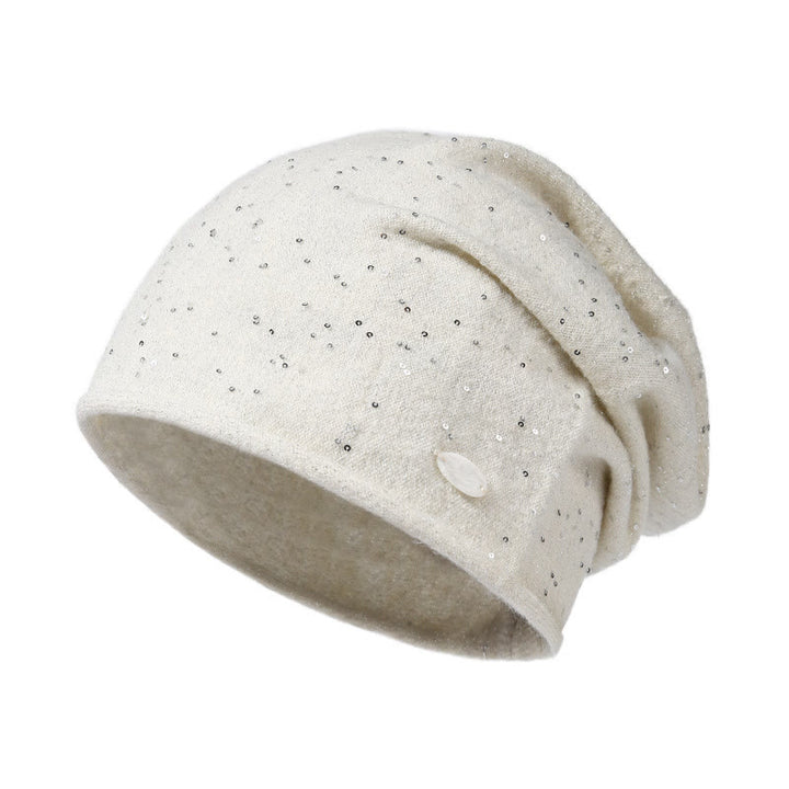 Berretto lavorato a maglia con paillettes alla moda da donna - Beige - Regolabile (circa 22"-24 1/2") - image 0
