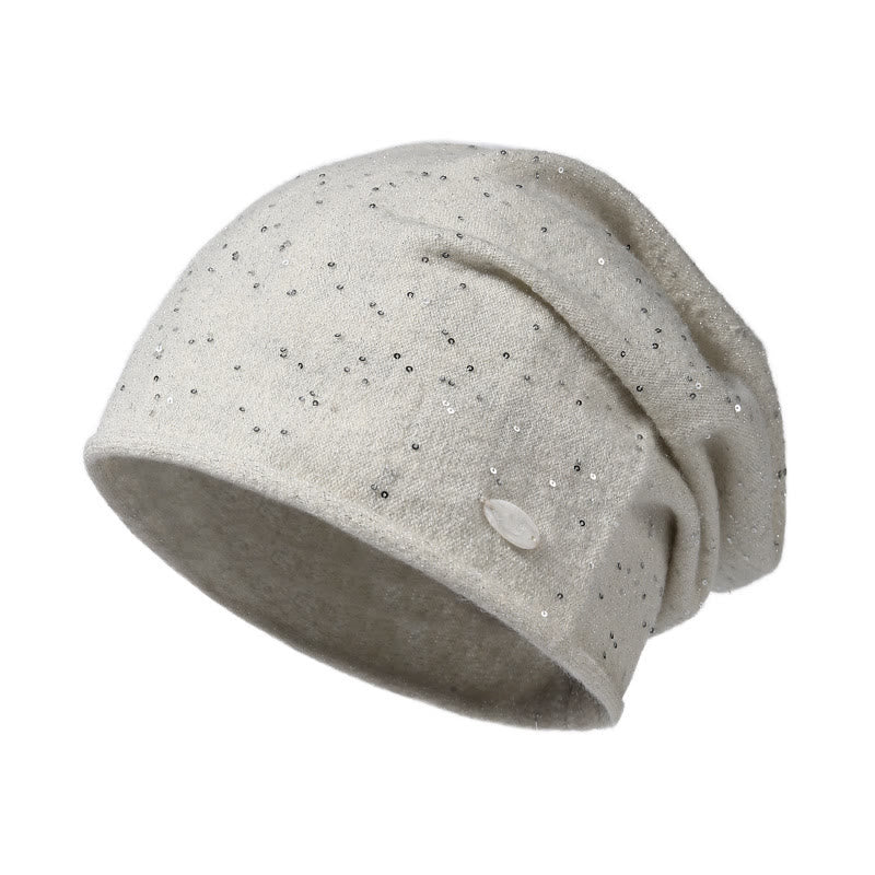 Berretto lavorato a maglia con paillettes alla moda da donna - Grigio - Regolabile (circa 22"-24 1/2") - image 3