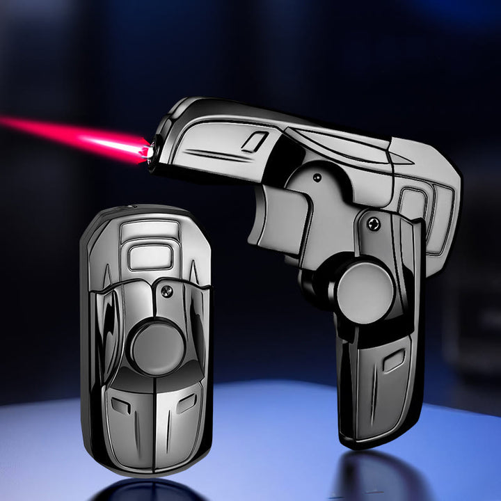 Accendino pieghevole a forma di auto da corsa ricaricabile a butano - Nero - image 1