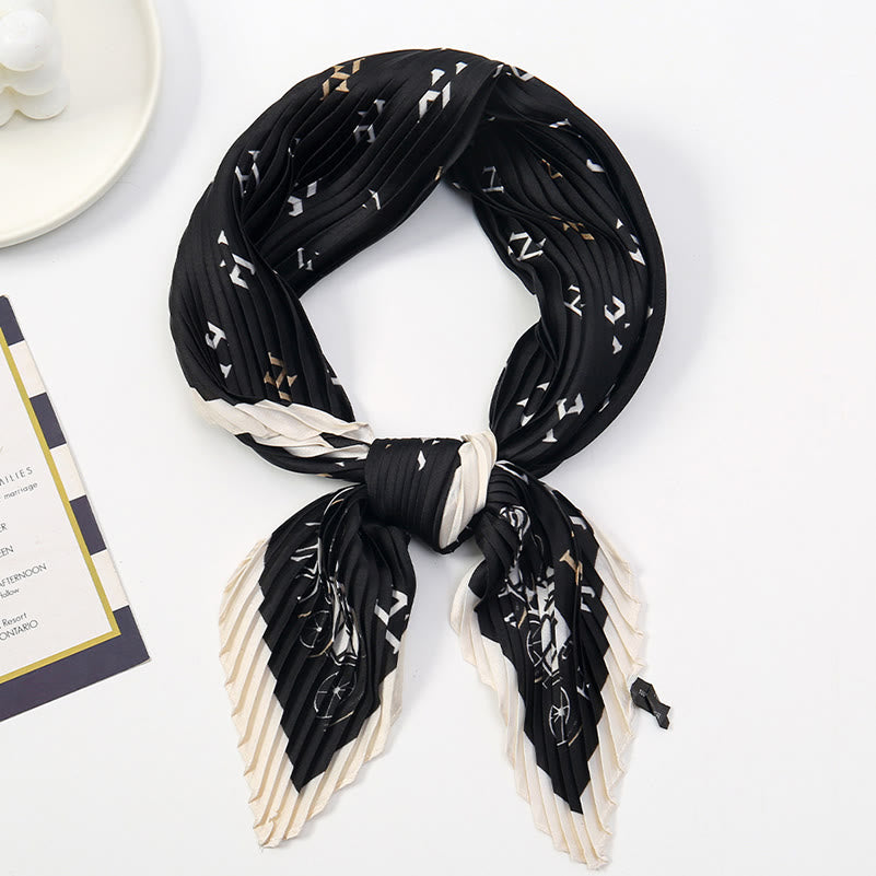 Sciarpa leggera e fluida per tutte le stagioni con motivo artistico plissettato da donna - Stile n. 14 - image 15