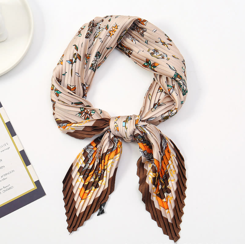 Sciarpa leggera e fluida per tutte le stagioni con motivo artistico plissettato da donna - Stile n. 6 - image 7