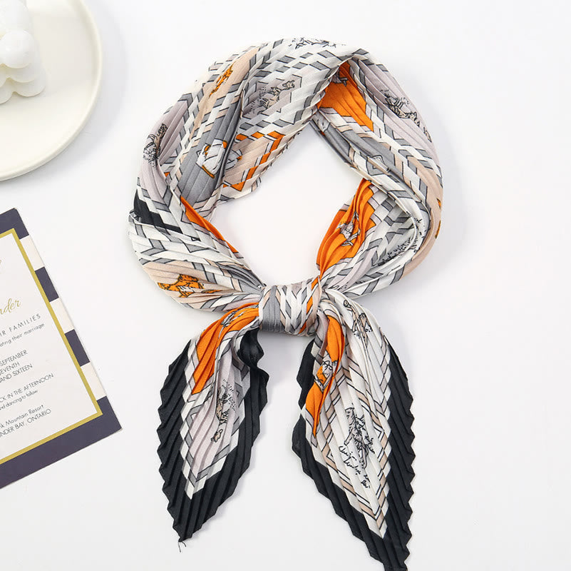 Sciarpa leggera e fluida per tutte le stagioni con motivo artistico plissettato da donna - Stile n. 16 - image 17