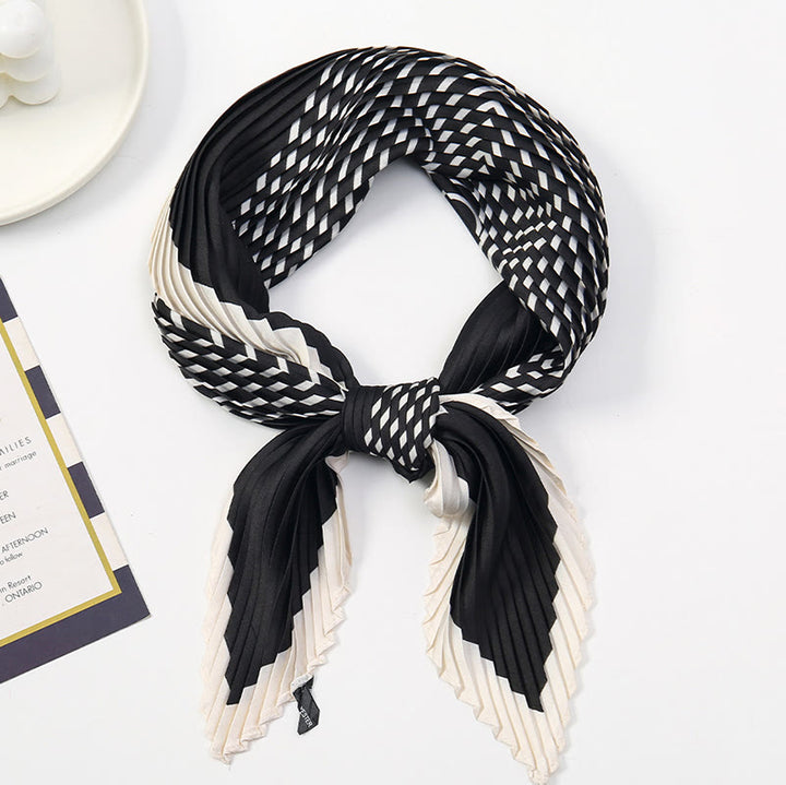 Sciarpa leggera e fluida per tutte le stagioni con motivo artistico plissettato da donna - Stile n. 17 - image 18