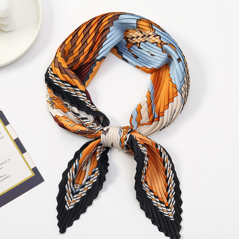 Sciarpa leggera e fluida per tutte le stagioni con motivo artistico plissettato da donna - Stile n. 22 - image 23