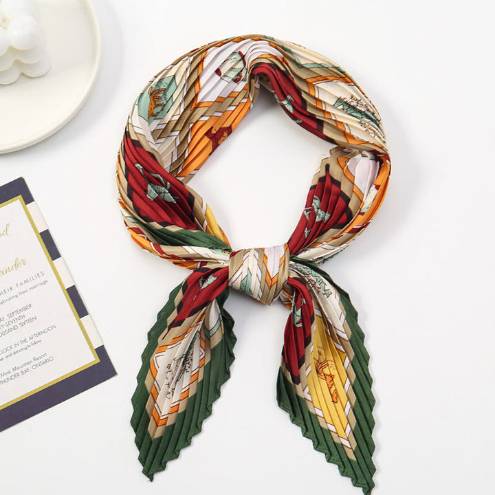 Sciarpa leggera e fluida per tutte le stagioni con motivo artistico plissettato da donna - Stile n. 12 - image 13