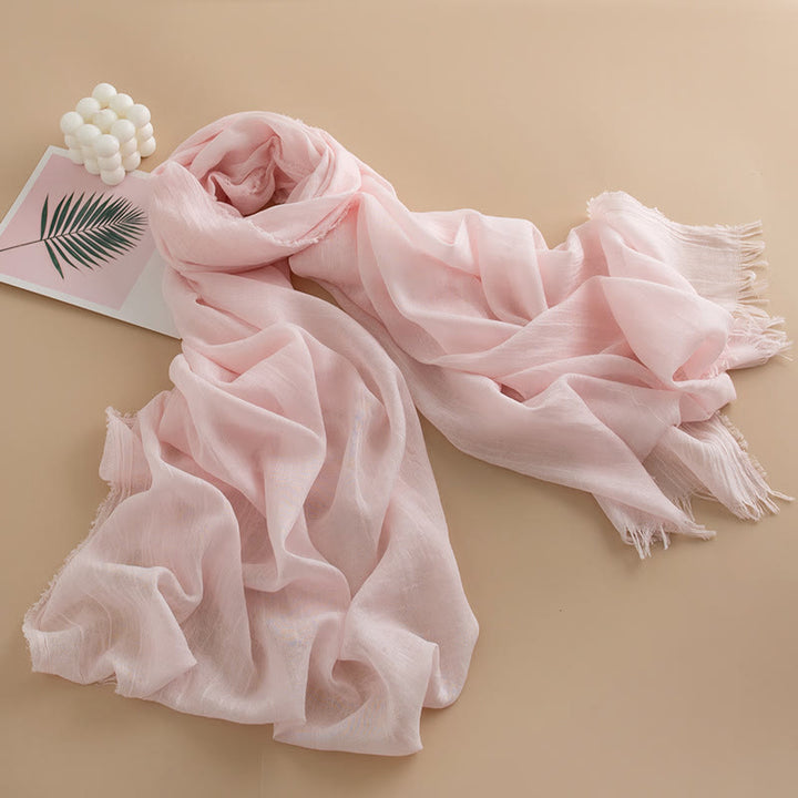 Sciarpa da donna con frange, versatile, multicolore, leggera e traspirante, morbida come una nuvola - Stile n. 14 - image 13