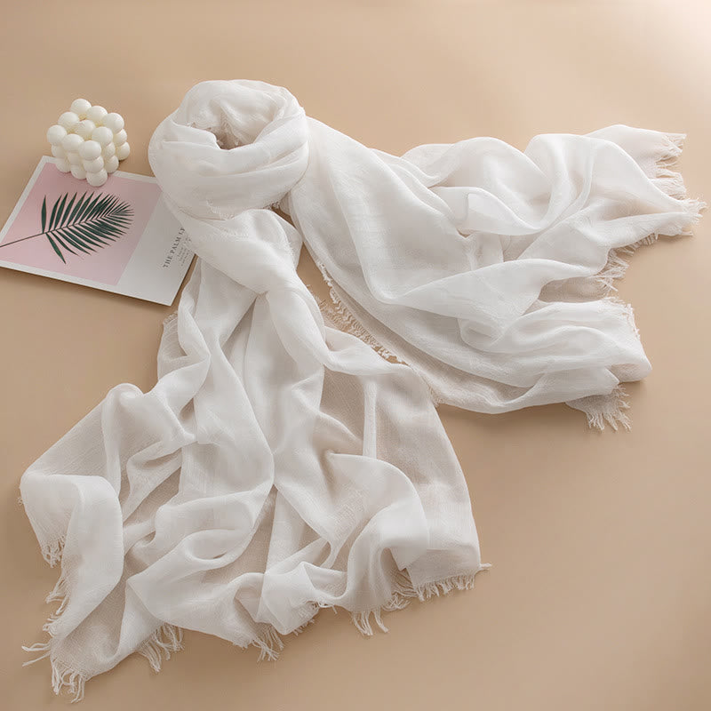 Sciarpa da donna con frange, versatile, multicolore, leggera e traspirante, morbida come una nuvola - Stile n. 1 - image 0