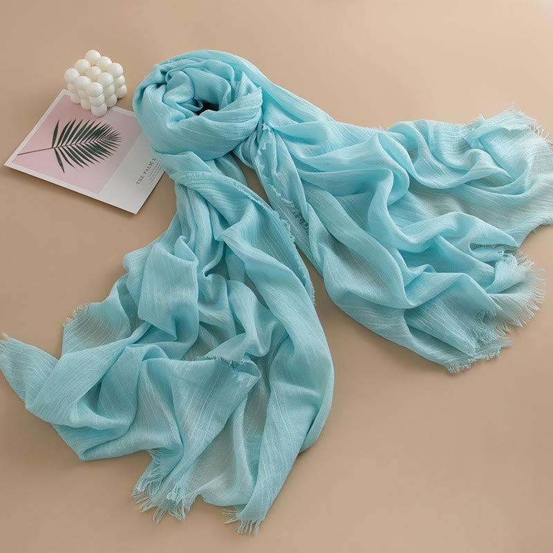 Sciarpa da donna con frange, versatile, multicolore, leggera e traspirante, morbida come una nuvola - Stile n. 11 - image 10