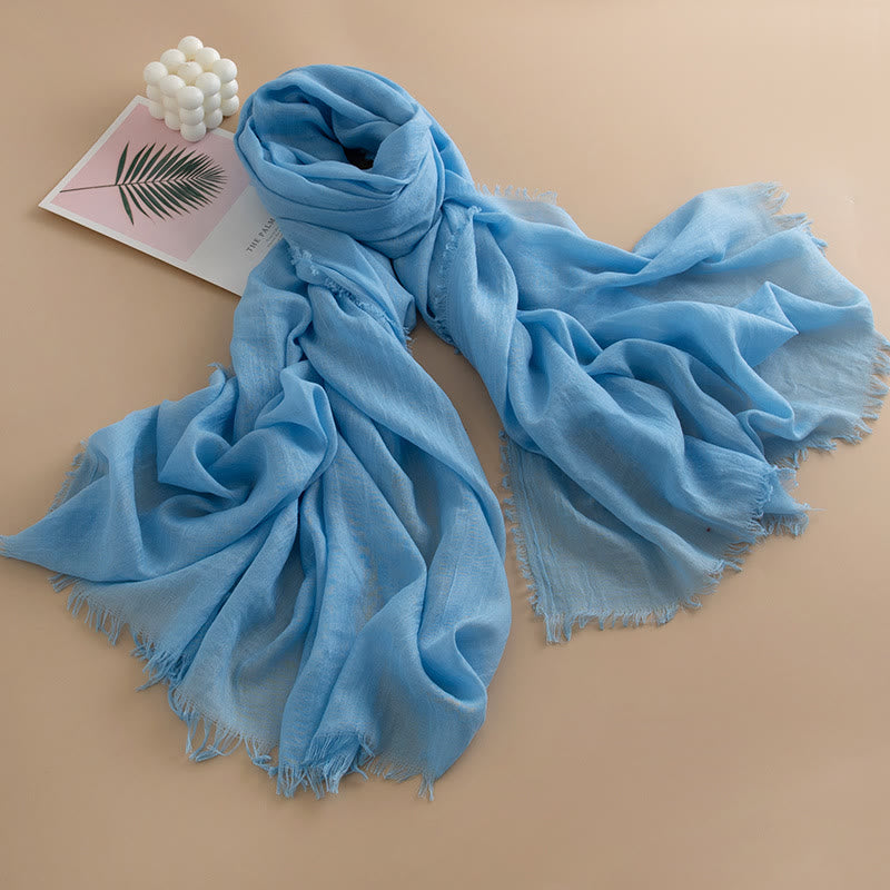 Sciarpa da donna con frange, versatile, multicolore, leggera e traspirante, morbida come una nuvola - Stile n. 9 - image 8